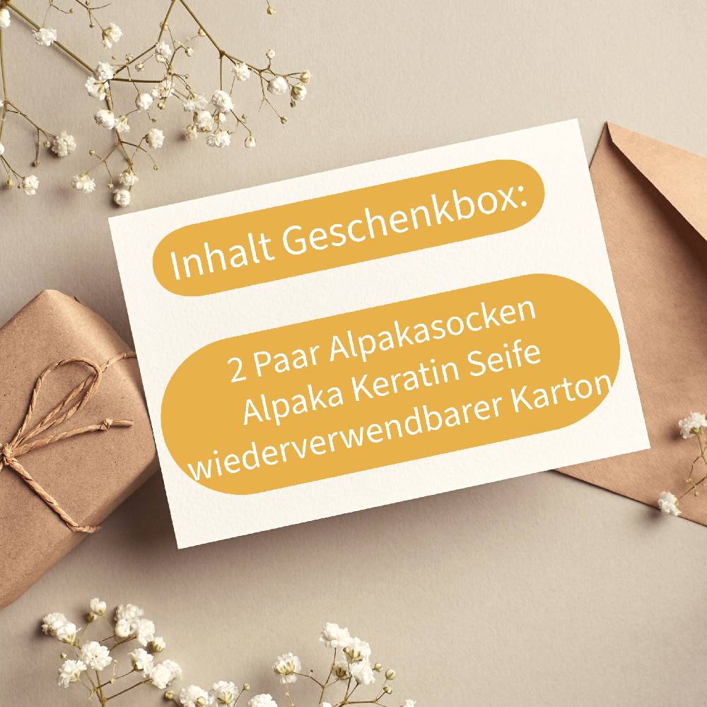 KB Socken Geschenkbox direkt zum Verschenken - Alpaka Socken und Alpaka Seife Bis zu 50% Rabatt