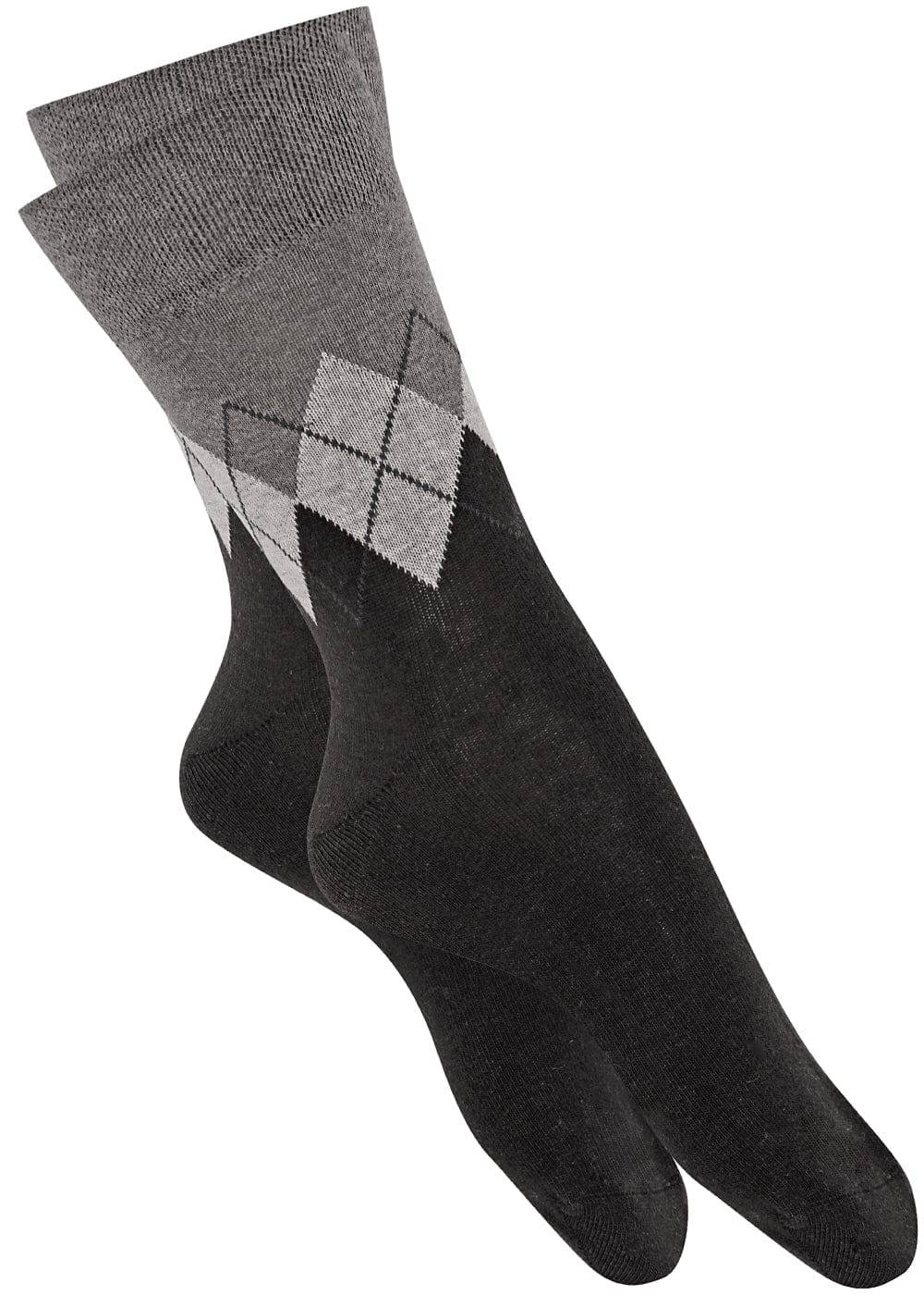 KB Socken Herrensocken mit Rombenmotiv Grau - 3 Paar Speichern exportieren