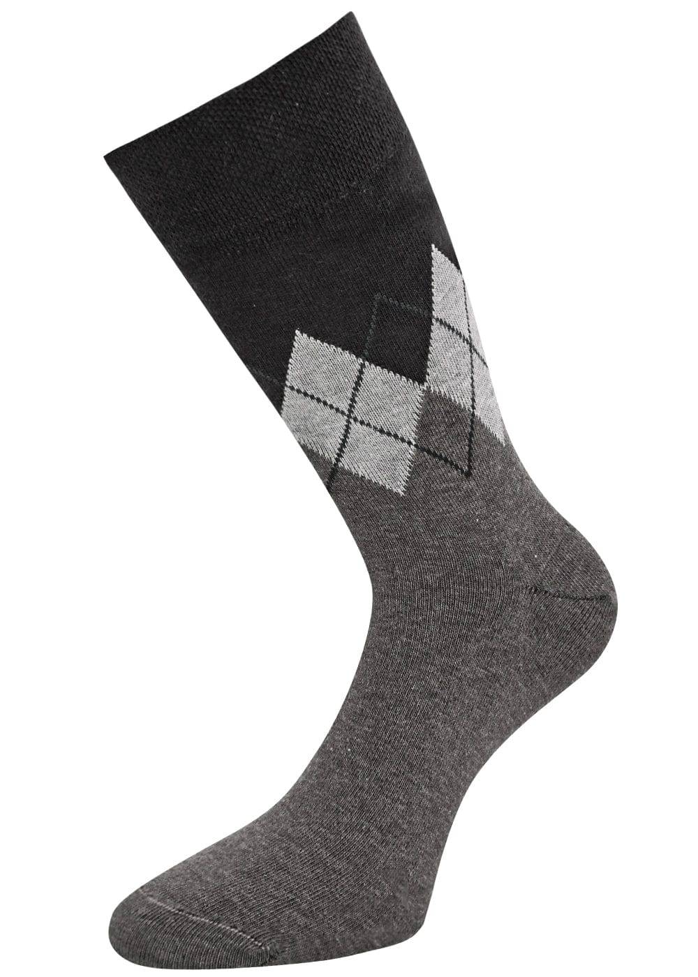 KB Socken Herrensocken mit Rombenmotiv Grau - 3 Paar Speichern exportieren