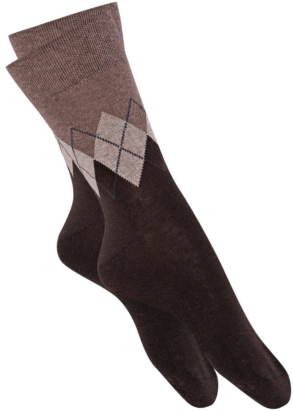 KB Socken Herrensocken mit Rombenmotiv Braun - 3 Paar Black Friday Preise