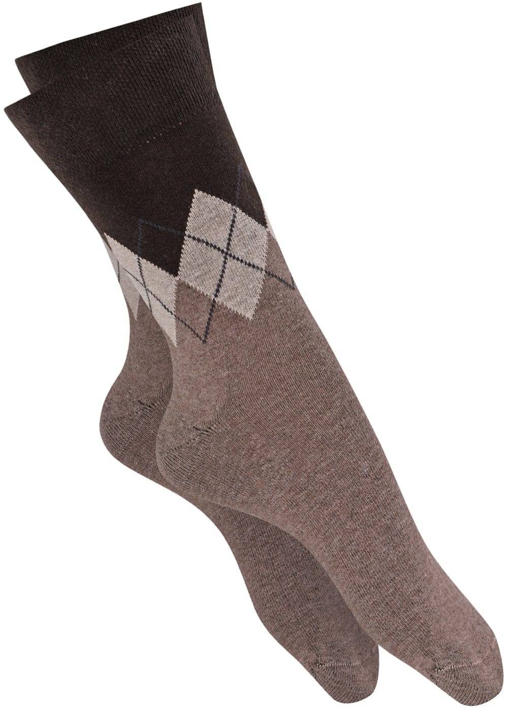 KB Socken Herrensocken mit Rombenmotiv Braun - 3 Paar Black Friday Preise