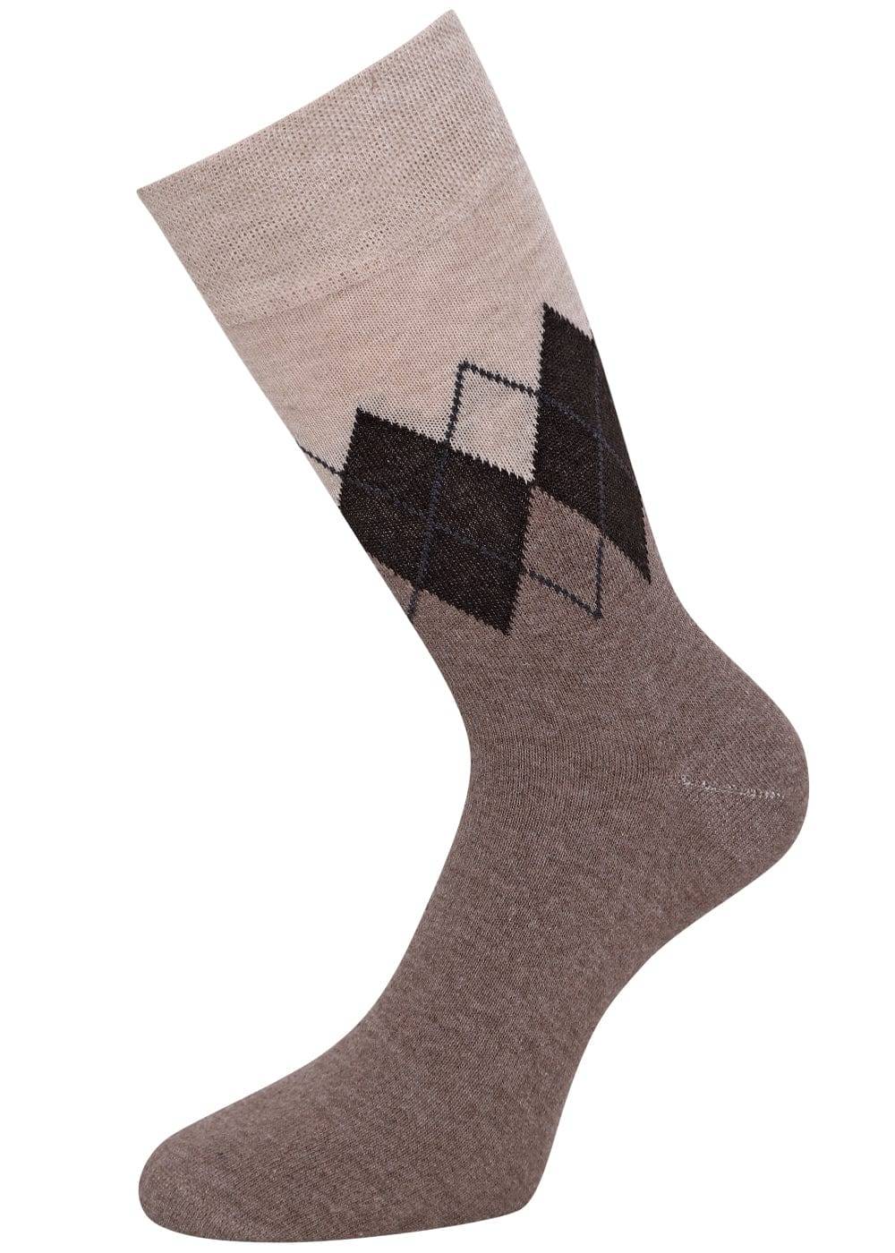 KB Socken Herrensocken mit Rombenmotiv Braun - 3 Paar Black Friday Preise