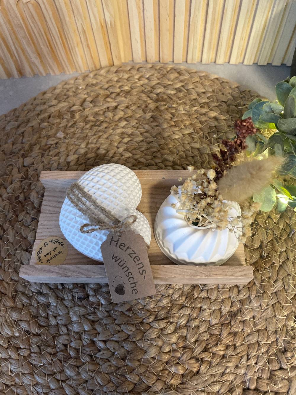 KB Socken Tablett Set mit Pustekuchen und Herz-Geschenk Set Damen Handmade Schlussverkauf