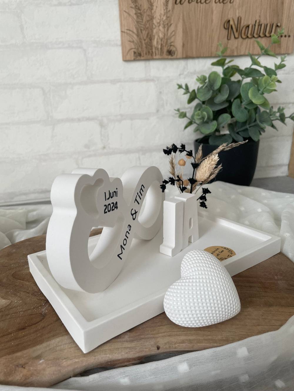 KB Socken Unendlichkeitszeichen, Endlosschleife personalisiert Hochzeit, Jahrestag, , Verlobung,Pärchen, Goldene Hochzeit, Keraflott Tablett Set,Boho Fabrik Onlineshop