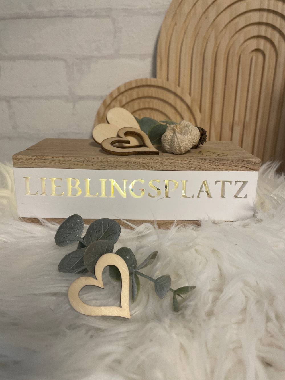 KB Socken Lichtbox aus Holzklötzchen, Lieblingsplatz, Keraflott Deko Lichtleiste, Geschenk, Boho Deko, Keraflott Geschenkidee, Lightbox, Home Deko Versandkostenfrei