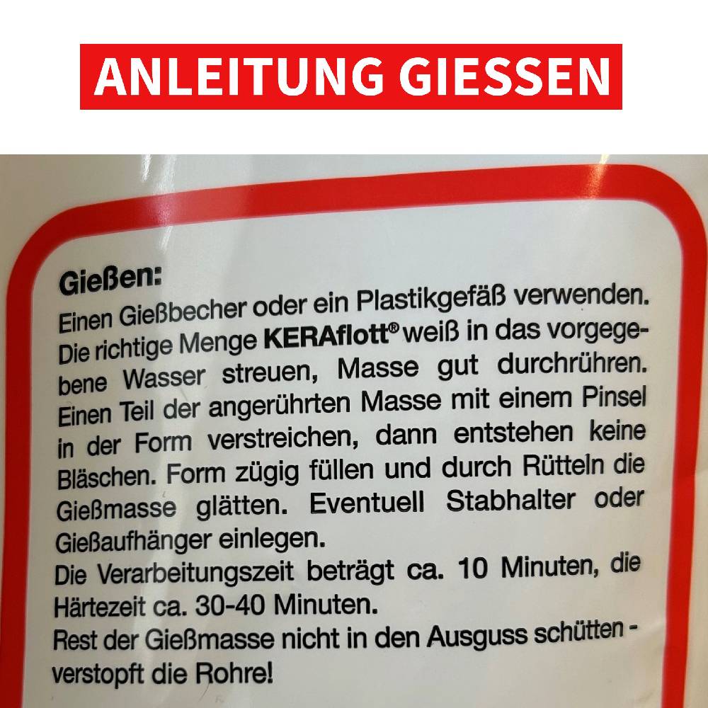 KB Socken KERAflott Reliefgießpulver weiß 1 kg Saisonschlussverkauf