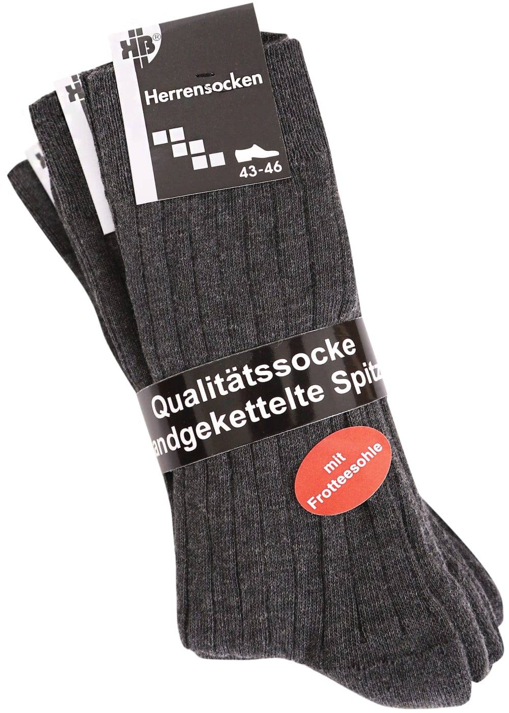 KB Socken Arbeitssocken mit Frotteesohle Grau - 5 Paar Fabrikladen