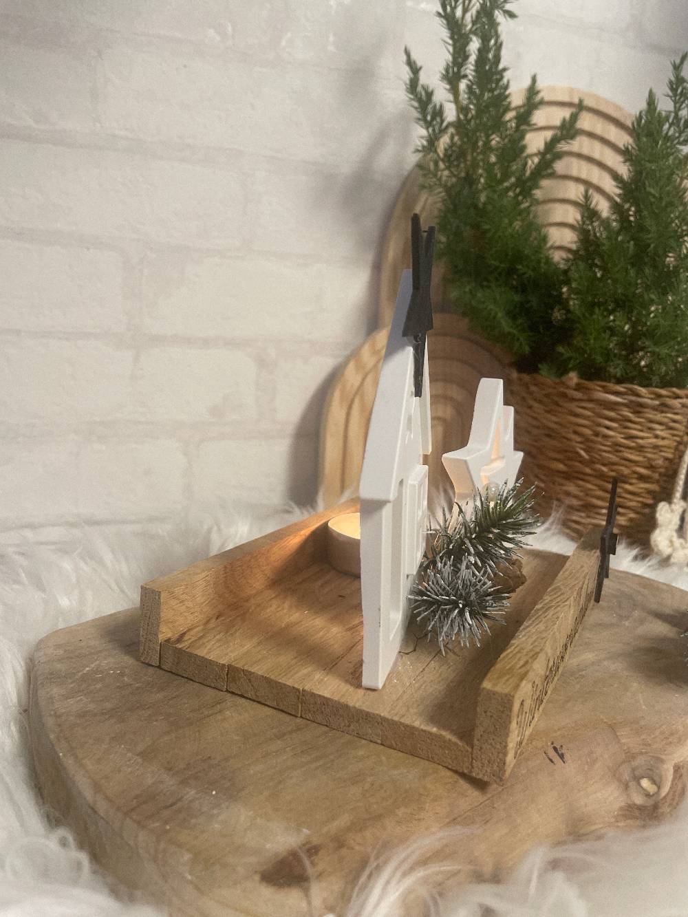 KB Socken Lichthaus, Weihnachtsdeko, Advent, Teelichthalter, Windlicht, Stern, Haus, Skandi, Weihnachten, Wohnzimmer Deko, Holzdeko Wohnzimmer Großer Ausverkauf