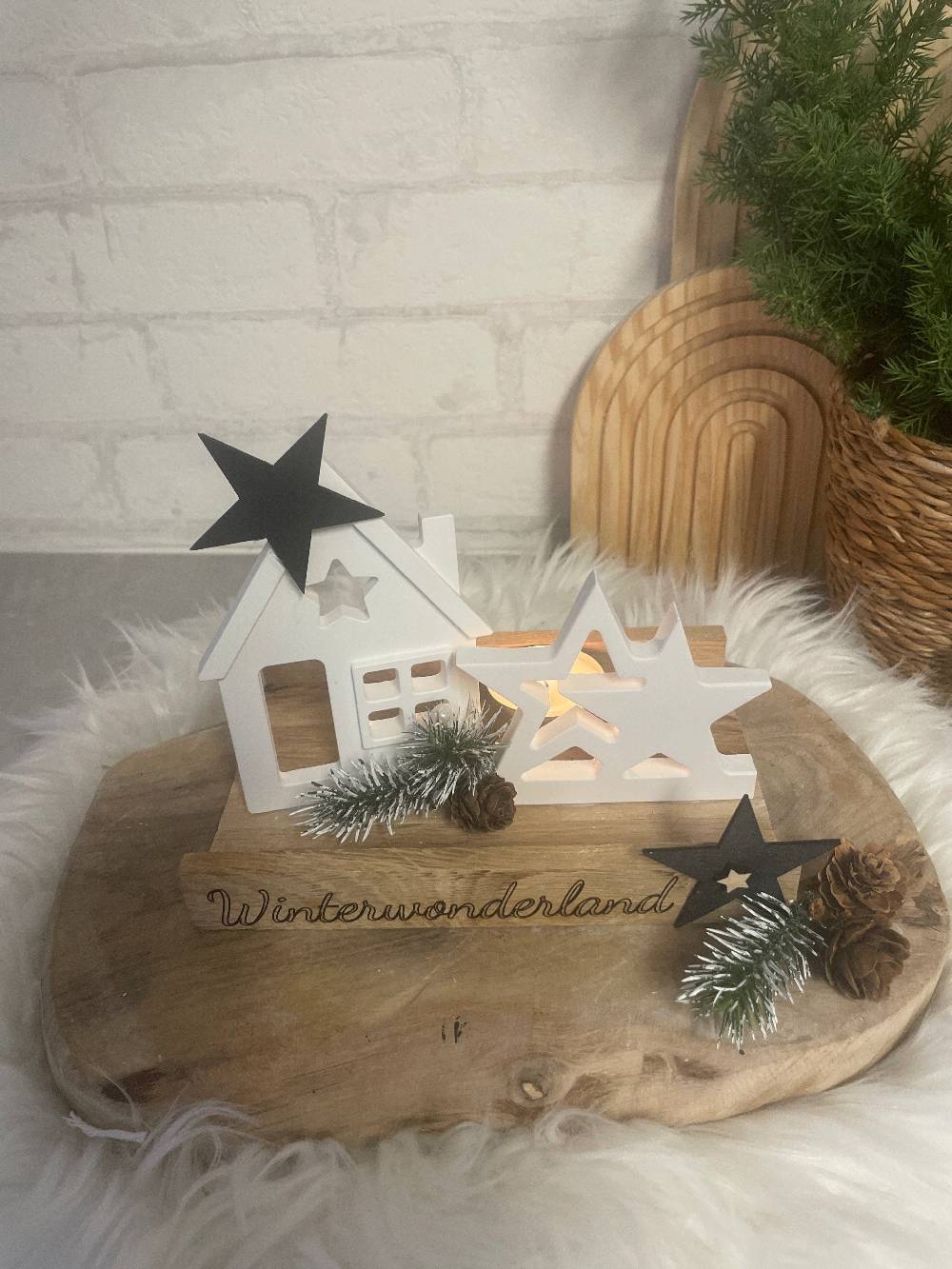 KB Socken Lichthaus, Weihnachtsdeko, Advent, Teelichthalter, Windlicht, Stern, Haus, Skandi, Weihnachten, Wohnzimmer Deko, Holzdeko Wohnzimmer Großer Ausverkauf