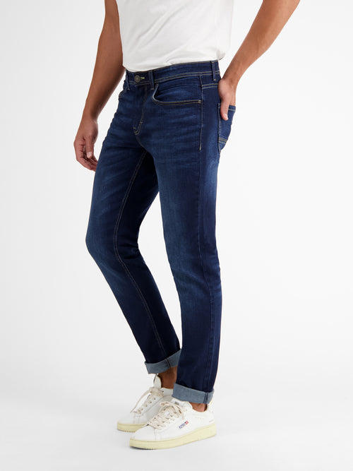 Lerros BAXTER 5-Pocket-Denim im Used-Look, RELAXED FIT, blue Kauf eins, bekomm eins gratis