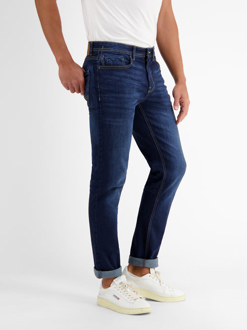 Lerros BAXTER 5-Pocket-Denim im Used-Look, RELAXED FIT, blue Kauf eins, bekomm eins gratis