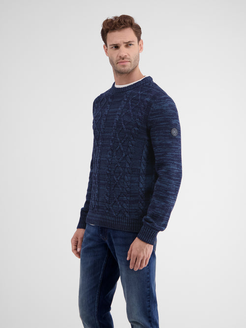 Lerros Herren Strickpullover mit klassisch-modernem Kabelstrickmuster zollfrei