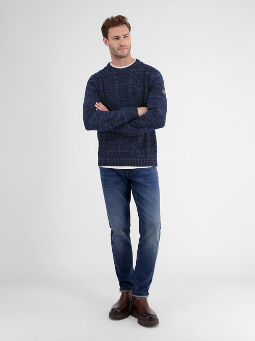 Lerros Herren Strickpullover mit klassisch-modernem Kabelstrickmuster zollfrei