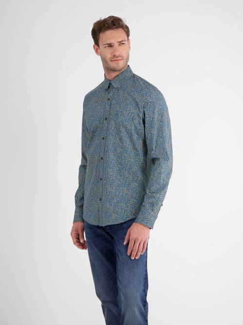 Lerros Poplinhemd mit floralem Minimalprint Fabrikpreis
