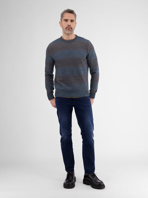 Lerros Strickpullover in Melange-Streifenoptik Großer Ausverkauf