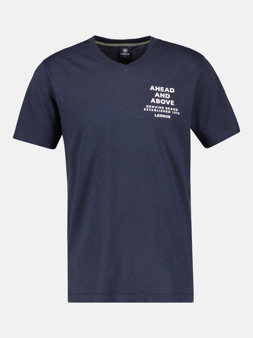 Lerros V-Neck-Shirt mit Brustprint Räumungsverkauf