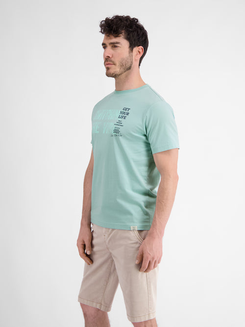 Lerros Unifarbenes T-Shirt für Herren mit Brustprint Fabrik Onlineshop