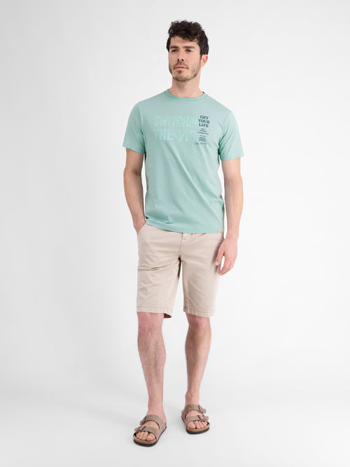 Lerros Unifarbenes T-Shirt für Herren mit Brustprint Fabrik Onlineshop
