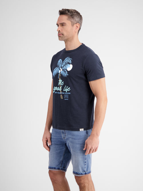 Lerros Rundhals T-Shirt für Herren mit Palmenprint Günstig kaufen
