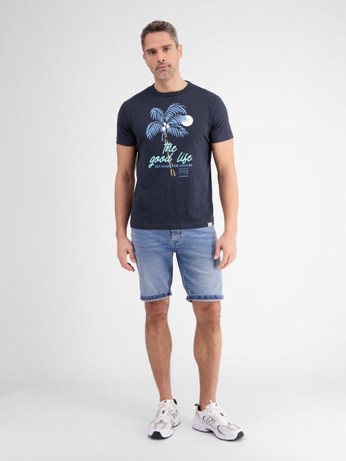 Lerros Rundhals T-Shirt für Herren mit Palmenprint Günstig kaufen