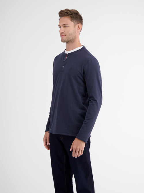 Lerros Slub-Jersey Serafino. Longsleeve Weihnachtsangebot
