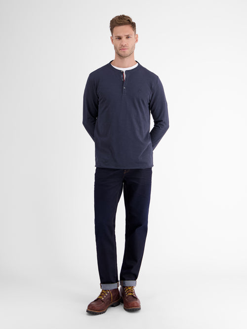 Lerros Slub-Jersey Serafino. Longsleeve Weihnachtsangebot