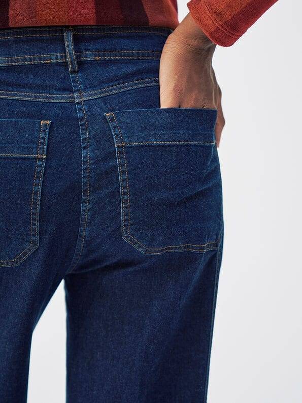 Mademoiselle YéYé Jeans Hose mit breitem Saumaufschlag aus Bio-Baumwolle Top Angebot