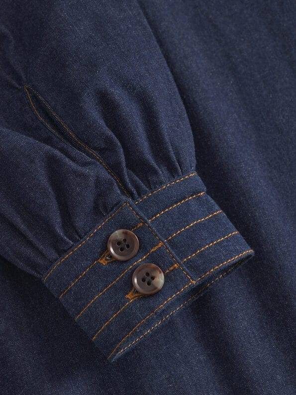 Mademoiselle YéYé Jeans Kleid mit Bindeband aus Bio-Baumwolle Große Rabatte