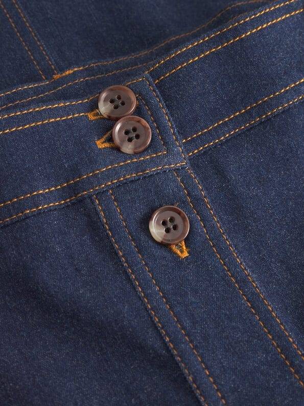 Mademoiselle YéYé Jeans Midi-Rock mit Knopfleiste aus Bio-Baumwolle Neuheiten