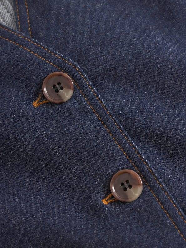 Mademoiselle YéYé Jeans Weste mit aufgesetzter Tasche aus Bio-Baumwolle Räumungsverkauf