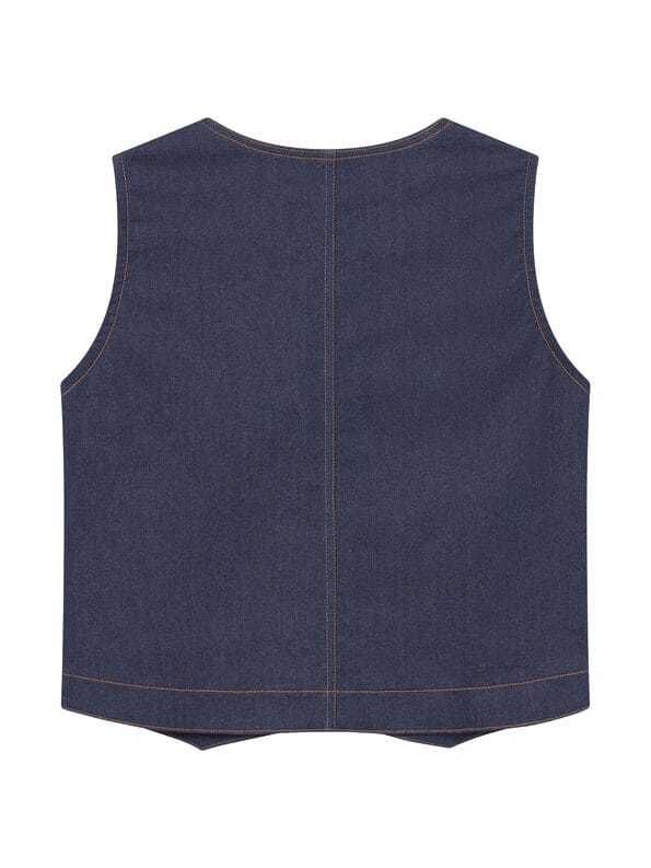 Mademoiselle YéYé Jeans Weste mit aufgesetzter Tasche aus Bio-Baumwolle Räumungsverkauf