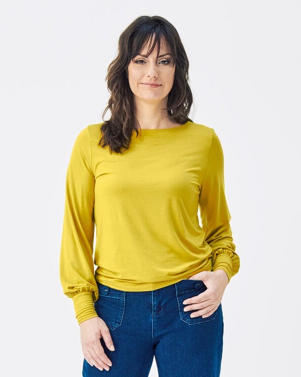 Mademoiselle YéYé Jersey Top mit Ballonärmeln aus Ecovero by Lenzing Tiefpreis