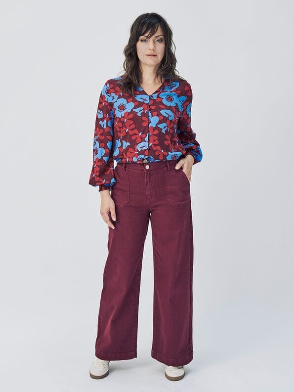 Mademoiselle YéYé Jeans Hose mit weitem Bein aus Bio-Baumwolle Letzte 2 Tage