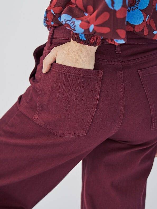 Mademoiselle YéYé Jeans Hose mit weitem Bein aus Bio-Baumwolle Letzte 2 Tage