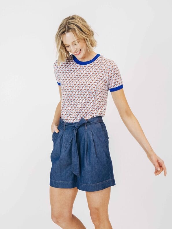 Mademoiselle YéYé Jeans Short mit weitem Bein aus Bio-Baumwolle Nur noch ein Tag übrig