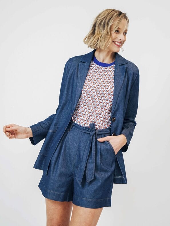Mademoiselle YéYé Jeans Short mit weitem Bein aus Bio-Baumwolle Nur noch ein Tag übrig