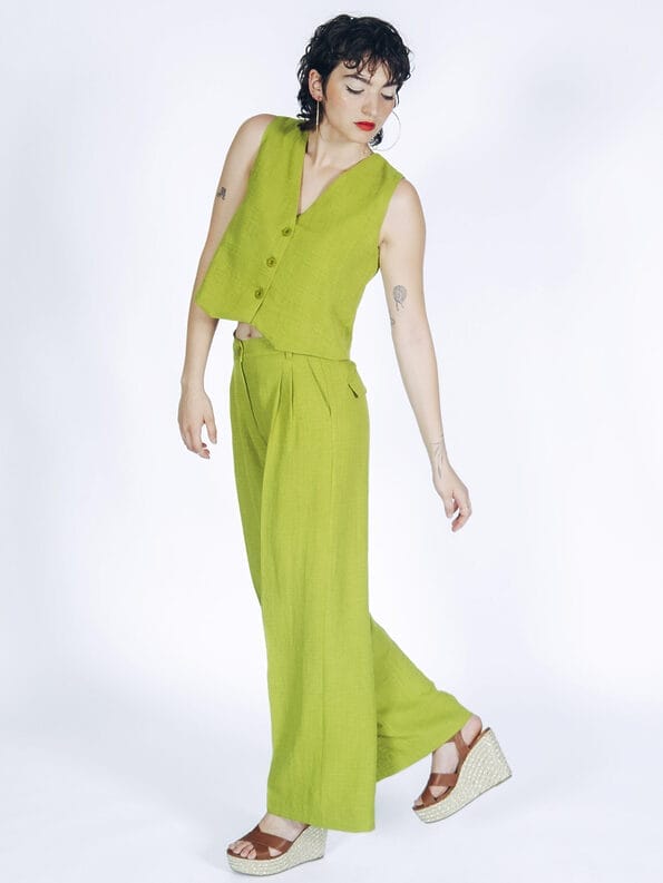Mademoiselle YéYé Bundfaltenhose mit weitem Bein Kostenloser Versand international