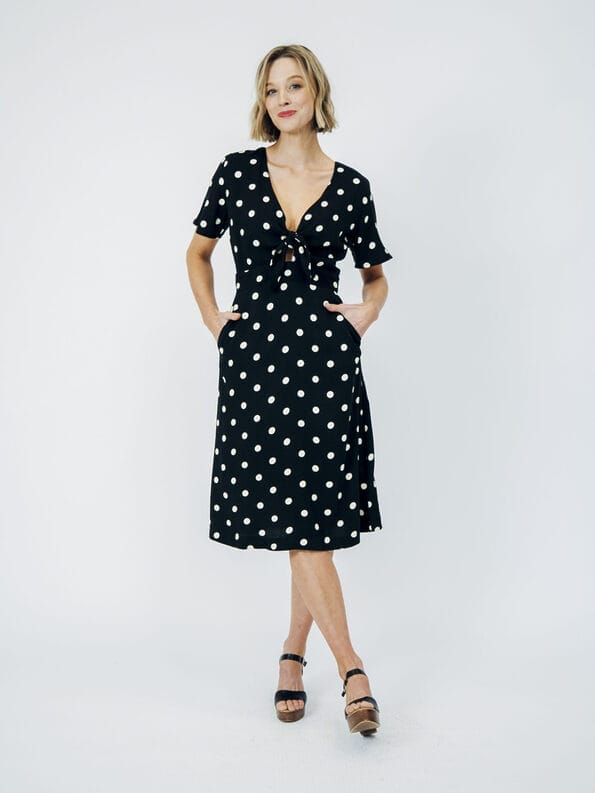 Mademoiselle YéYé Kleid mit Knotendetail aus EcoVero by Lenzing Fabrikladen