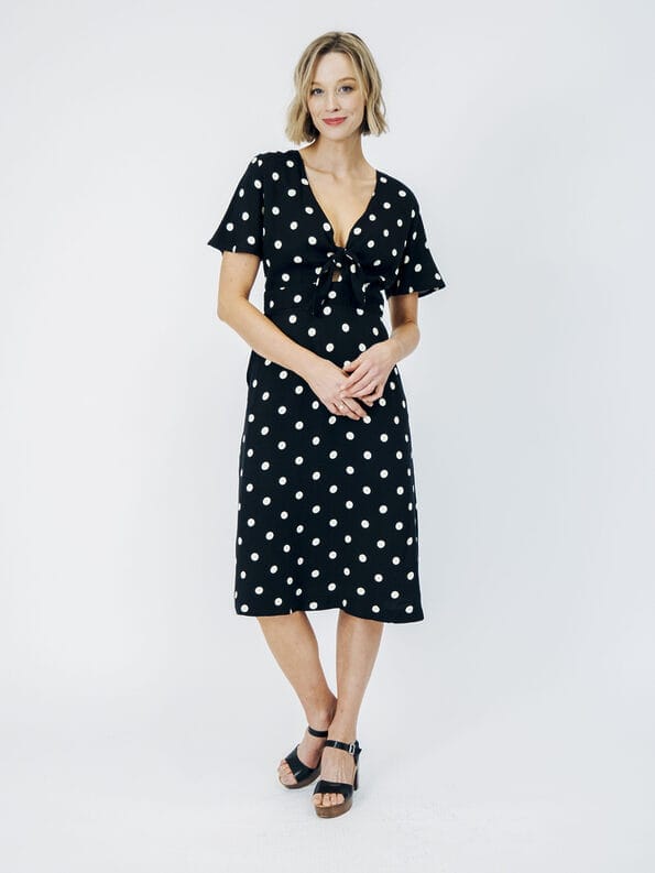 Mademoiselle YéYé Kleid mit Knotendetail aus EcoVero by Lenzing Fabrikladen