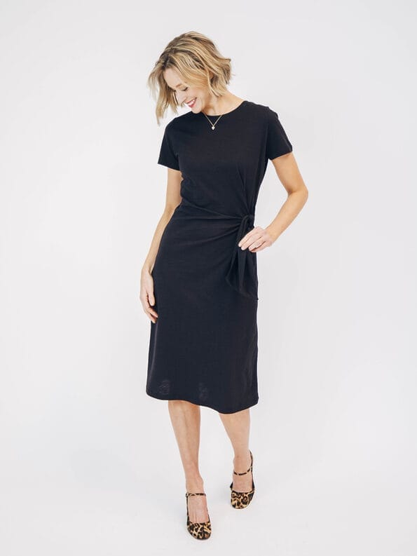 Mademoiselle YéYé Shirtkleid mit Knotendetail aus Bio-Baumwolle Speichern exportieren