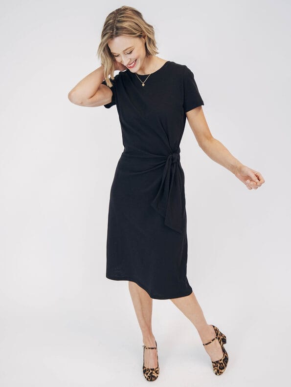 Mademoiselle YéYé Shirtkleid mit Knotendetail aus Bio-Baumwolle Speichern exportieren