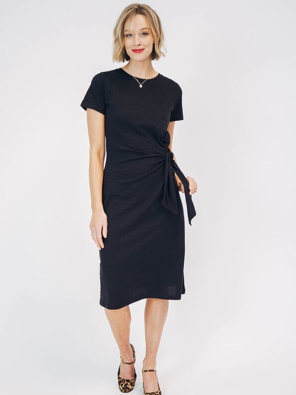 Mademoiselle YéYé Shirtkleid mit Knotendetail aus Bio-Baumwolle Speichern exportieren