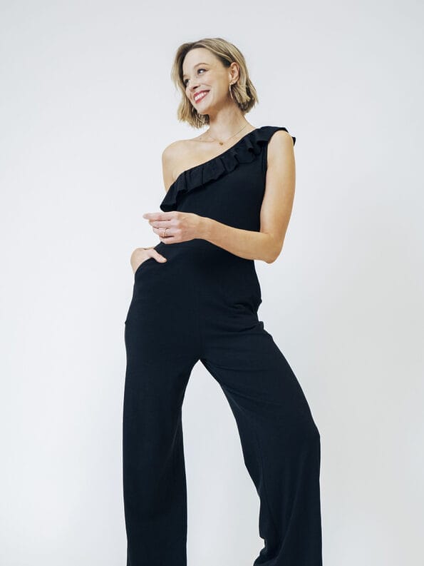 Mademoiselle YéYé One Shoulder Jersey Jumpsuit aus Bio-Baumwolle Rabatte dieses Monats
