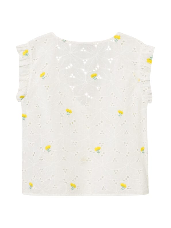Mademoiselle YéYé Broderie Anglaise Top mit Stickerei aus Baumwolle 2025