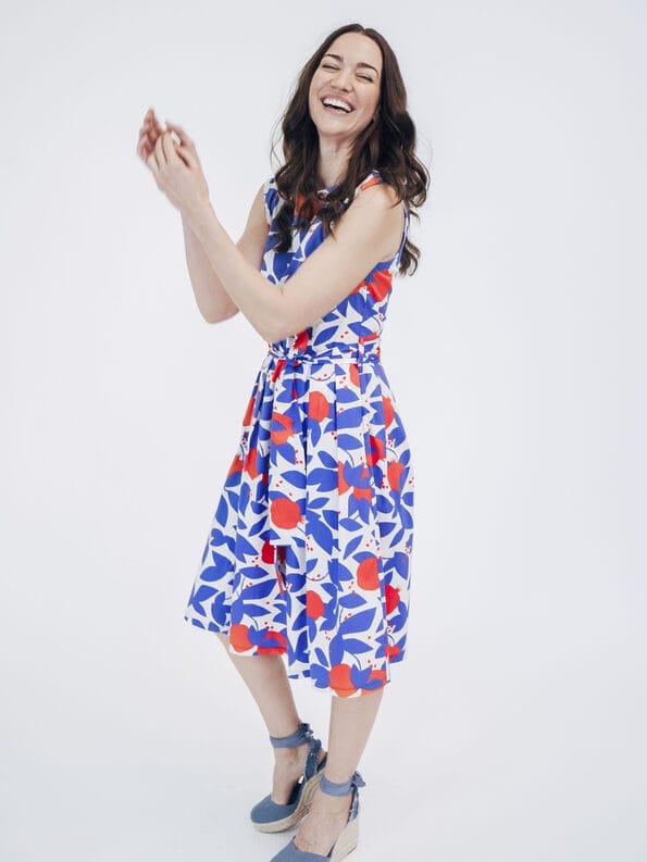 Mademoiselle YéYé Tailliertes Kleid aus Bio-Baumwolle Outlet