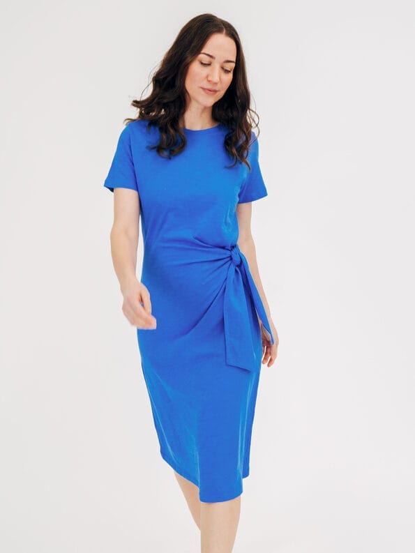 Mademoiselle YéYé Shirtkleid mit Knotendetail aus Bio-Baumwolle Meist gekauft