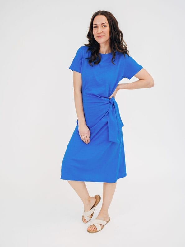 Mademoiselle YéYé Shirtkleid mit Knotendetail aus Bio-Baumwolle Meist gekauft