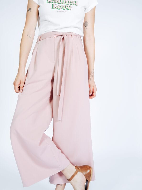 Mademoiselle YéYé Bundfaltenhose mit verkürztem Bein und Bindeband Sonderangebot
