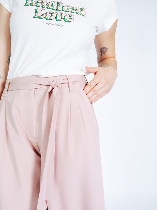 Mademoiselle YéYé Bundfaltenhose mit verkürztem Bein und Bindeband Sonderangebot