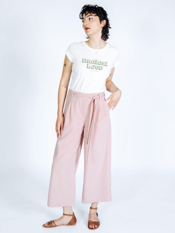 Mademoiselle YéYé Bundfaltenhose mit verkürztem Bein und Bindeband Sonderangebot
